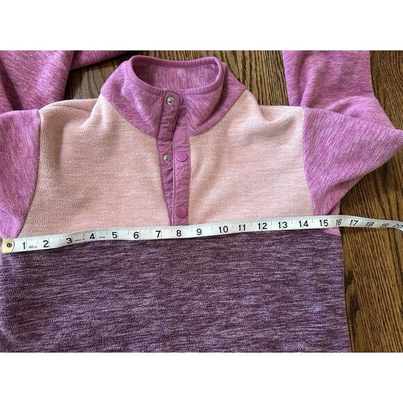 Hanna Andersson Heathered Polar Fleece Pullover Girls 140 cm Size 10 Pink Mauve - Picture 7 of 8